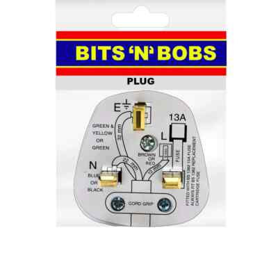Standard UK Ersatz Stecker 3 Pin sicher & langlebig elektrische Armatur BITS N BOBS