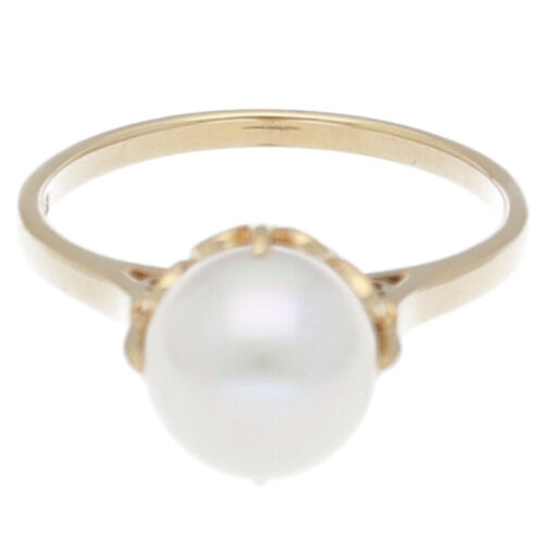 MIKIMOTO Ring Pearl 750 K18 YG Yellow GoldUS 6 authentic - Picture 1 of 5