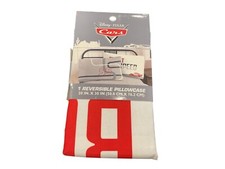 Cars Disney Pixar Pillowcase Reversible NIP -" BUILT FOR SPEED" -20" x 30"