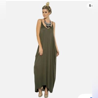 knee length dresses for ladies Pink Ice Women's Trendy Harem Cut Maxi Dress W Pockets (M, Royal Blue) main image 0