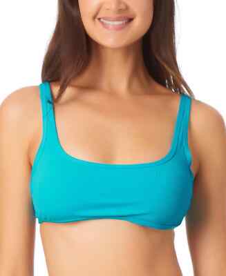 California Waves Junior X-Large Ribbed Turquoise Blue Bikini Swimsuit TOP NWT