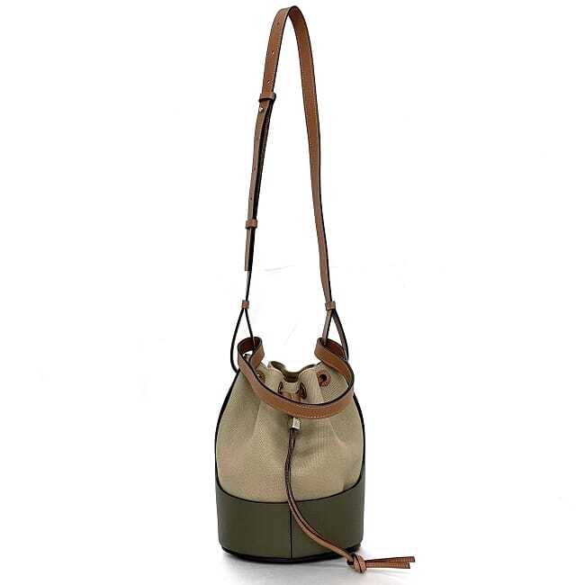 お買い得!!★ ロエベ ★ Balloon ラッフルバッグ LOEWE 2way Bucket Bag Balloon Bag Beige Khaki Anagram