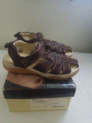 1913 BY ASTER BOYS BROWN NUBUCK FISHERMAN SANDALS SZ EURO 32