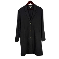 Grade & Gather Pinstripe Lightweight Jacket Tunic Womens S Longline Button Front