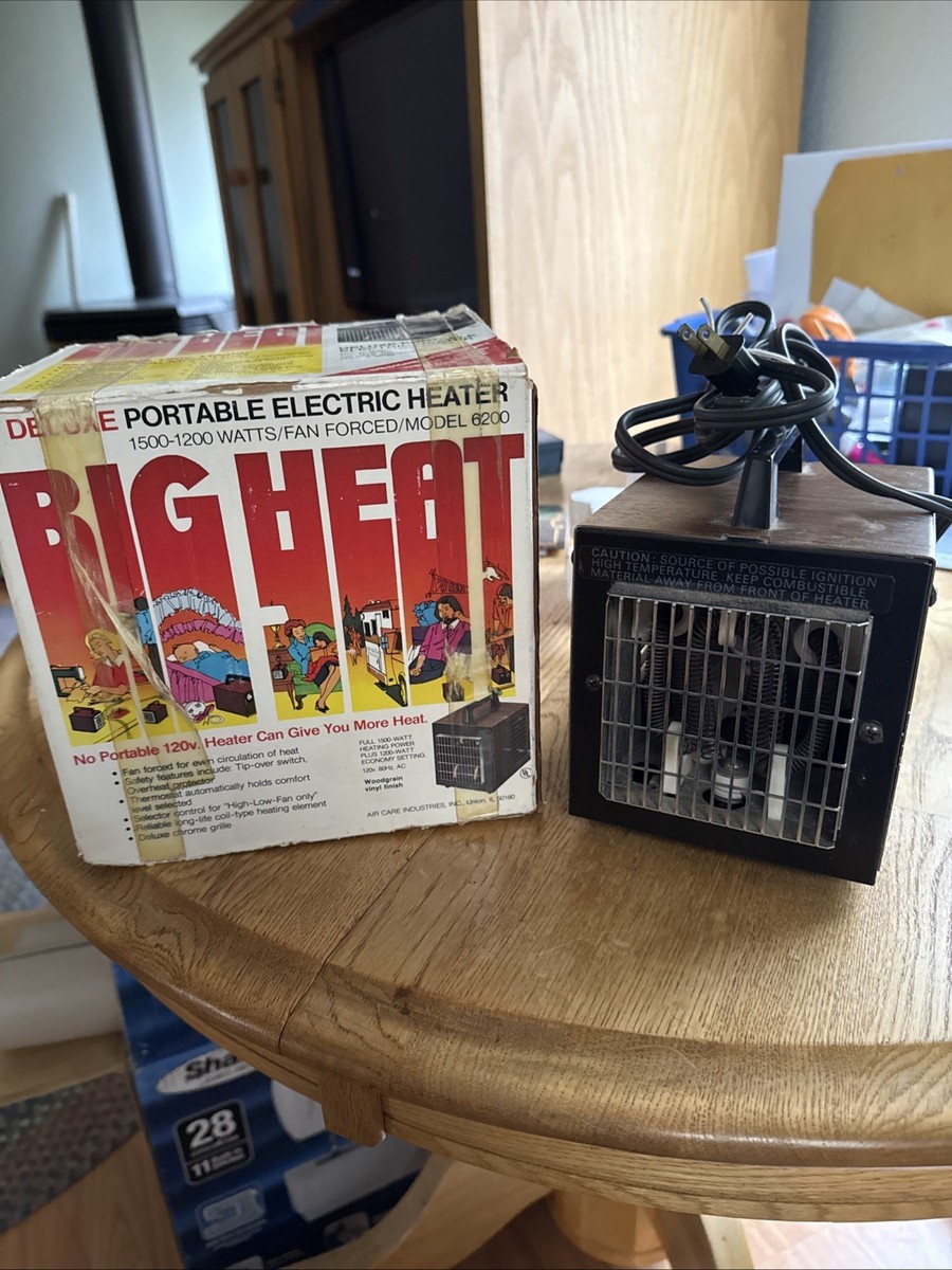 Vintage BIG HEAT Model 6200 Space Heater 1500/1200 WATT Made in