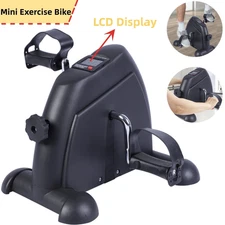 Mini Indoor Pedal Exerciser Cycle Bike Leg Arm Desk W/Lcd Display Fitness Portab