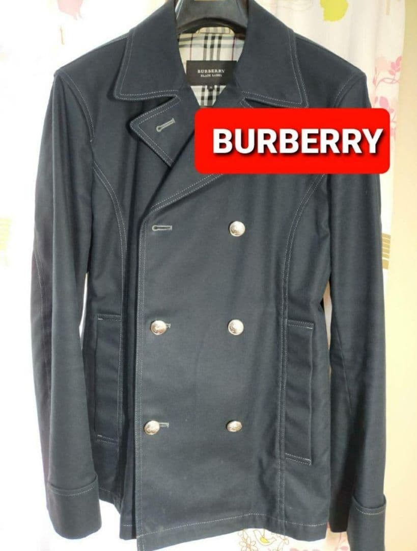 BURBERRY BLACK LABEL Navy Peacoat Size M From Japan thumbnail 10