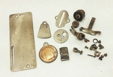 Vtg Antique Damascus Treadle sewing machine parts LOT needle clamp side cover