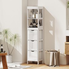 Narrow Bathroom Storage Cabinet, Slim Bathroom Cabinet, White