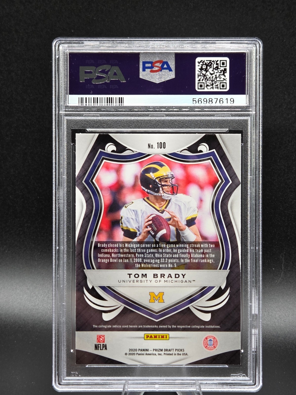 2020 Prizm TOM BRADY Football Card Crusade Insert PSA 10 GEM MINT (Low Pop82) view 2