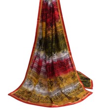 Sushila Vintage Indian Dupatta Pure Cotton Printed Floral Long Stole Veil Hijab
