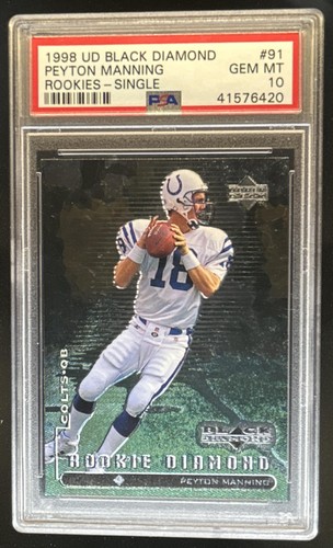 1998 Black Diamond Rookie Edition Peyton Manning RC #91 Colts PSA 10 GEM MINT