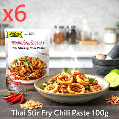 Thai Stir Fry Sweet Chili Paste Mild Spicy Easy Cooking Sauce 50g x6 'Lobo'