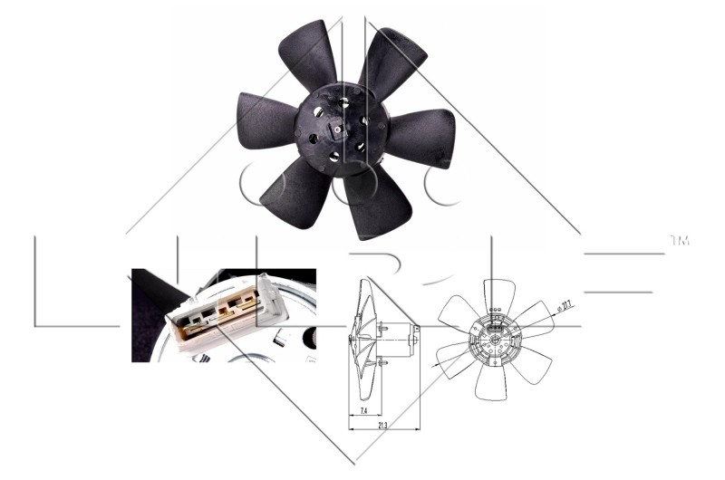 Left NRF-OE 47391 Fan, engine cooling for AUDI,SEAT,VW