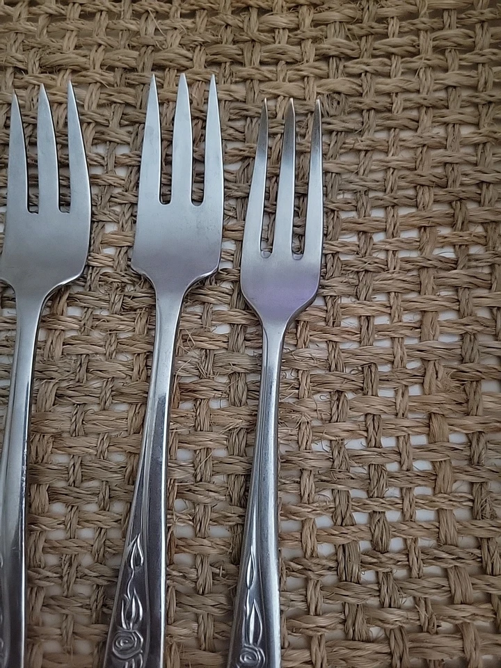 4 шт вилки из нержавеющей стали Sipelia Sheffield England цветок розы тяжелые - Изображение 4 из 4