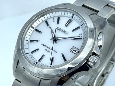 SEIKO BRIGHTZ Radio Wave Control Solar Men's Watch SS White Dial 7B24-0AT0