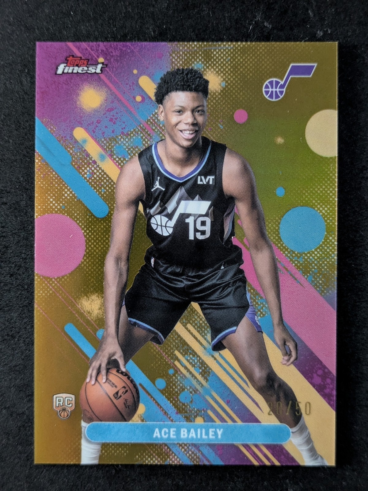 2025-26 Topps Finest ACE BAILEY 20/50 RC Gold Refractor Common Utah Jazz #5