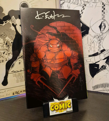 TMNT #1 Signed By Kevin Eastman SDCC Virgin Foil LTD 500   Eric Talbot Raphael 