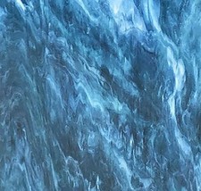 Stained Glass Supplies DG1109 - Steel Blue/White Wispy