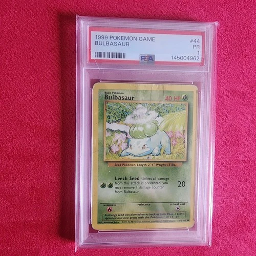 1999 POKEMON BASE SET 44/102 BULBASAUR PSA 1 Poor