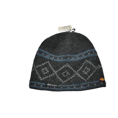 Everest Designs Hat Beanie Fitted Mens One Size Gray Black Diamond Wool Lined