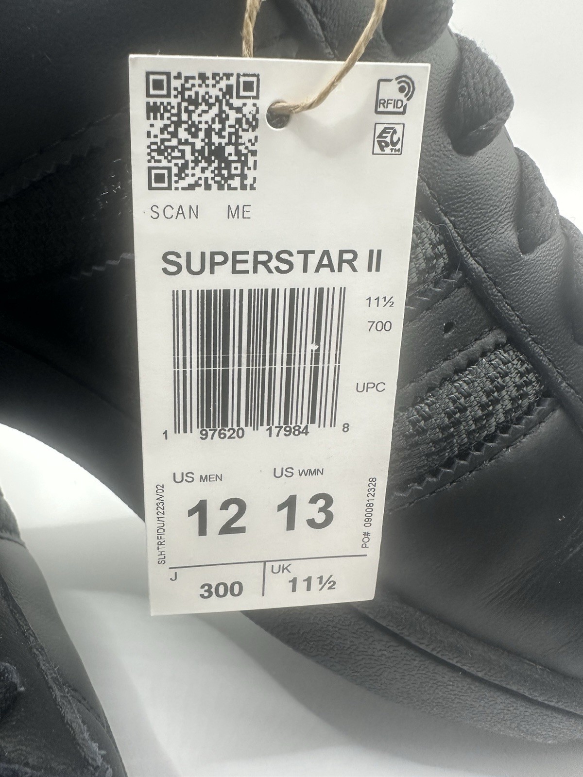 Adidas Superstar II Core Triple Black JQ6344 12 Men’s / 13 Women’s image 5