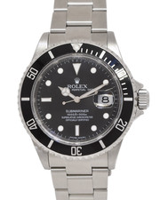 Rolex Rolex Submariner Date Steel Black Dial/Bezel Mens 40mm Watch '12+ 16610