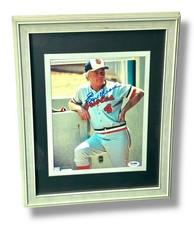Orioles Earl Weaver Blue Ink Signed & Framed Photo w/ PSA Certification