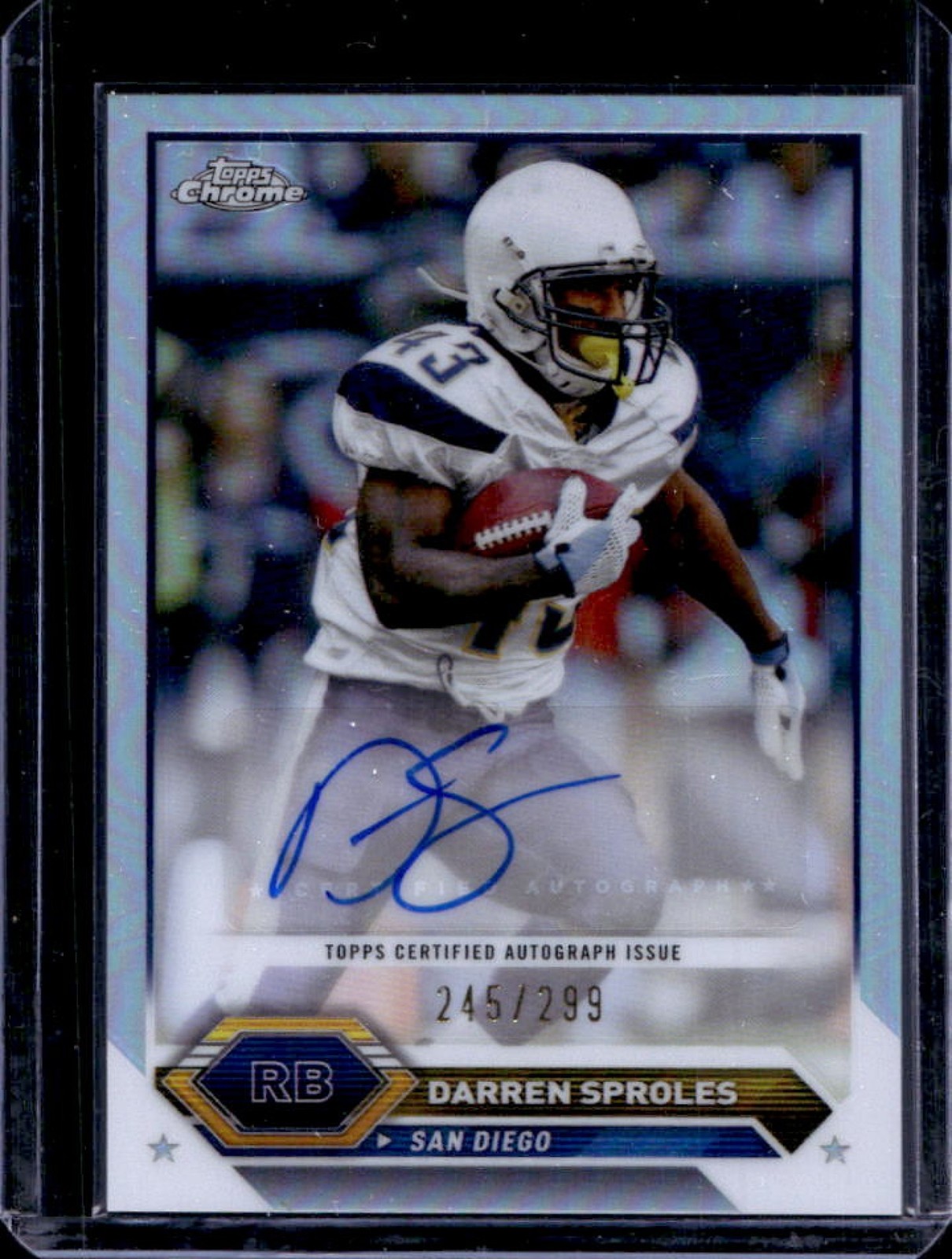 2023 Topps Composite Darren Sproles Chrome Auto Refractor #245/299 Chargers