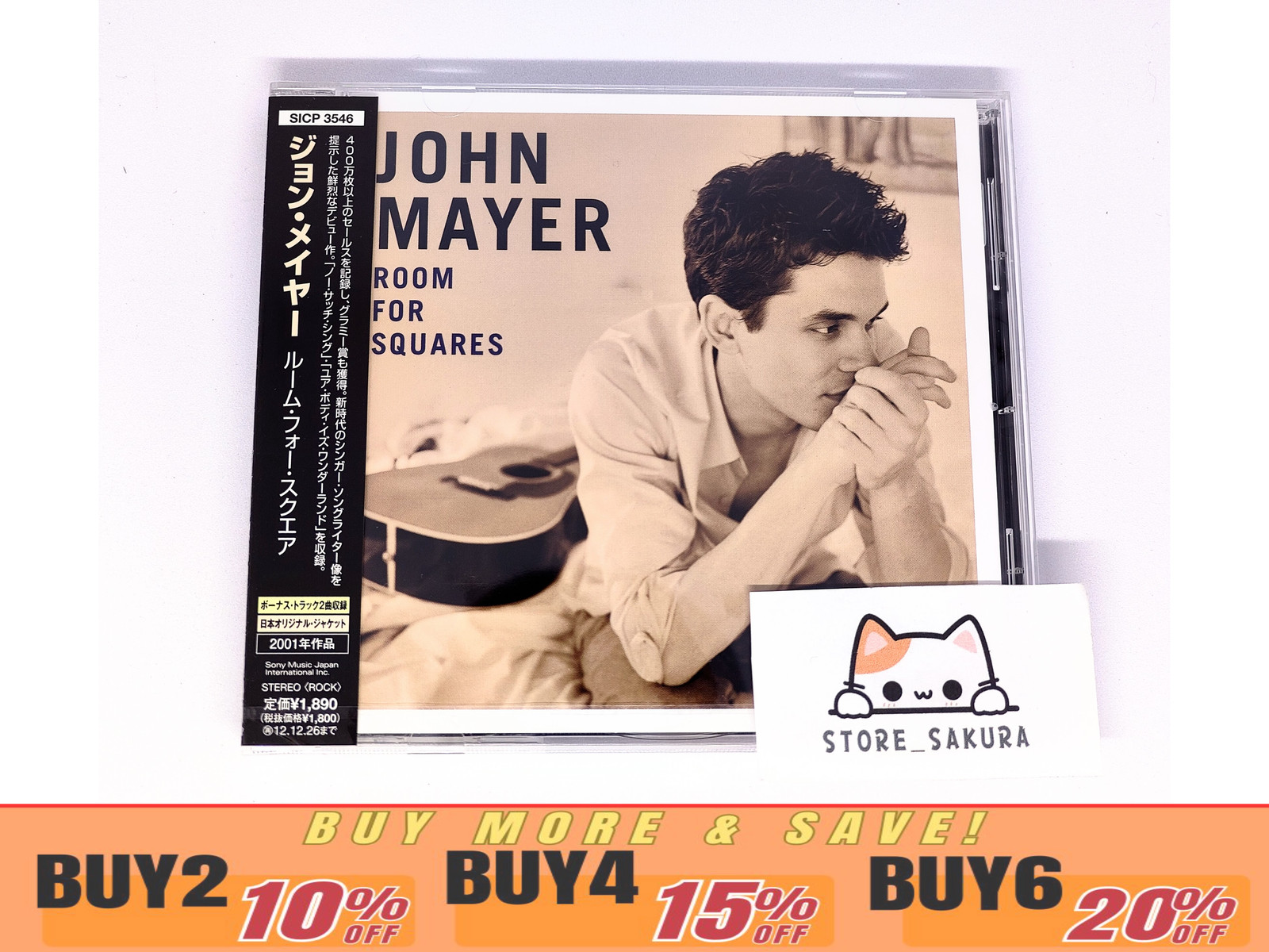 John Mayer Room For Squares  with Bonus Track From Japan CD 15tracks Music