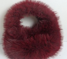 Deep Burgundy Faux Fur Purse with faux leather lining Zip Closer