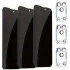 For iPhone 17 16 15 14 Pro Max 3+3 Privacy Screen Protector Anti-Spy and Camera