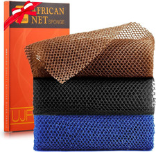 3 Esponjas Africanas para Bano Exfoliantes Net Longa Cuerpo y Espalda