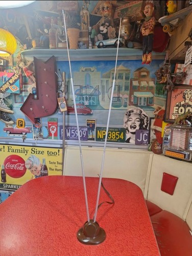 VTG 1950s Atomic Telescoping Rabbit Ears TV Antenna Mid-century MCM Retro 50s