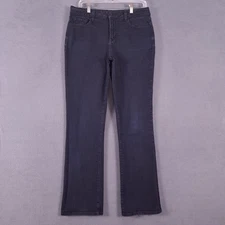 Nydj Jeans Womens 12 Dark Blue Stretch Denim Barbara Bootcut Lift Tuck Tech