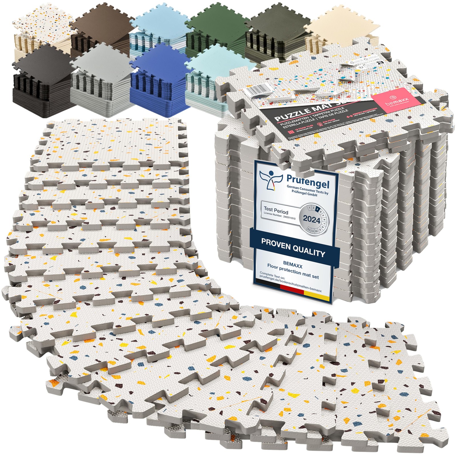 Interlocking 32L x 32W x 1Th cm, Terrazzo | 18 Tiles | 1.67 M² (18 Sq Ft)
