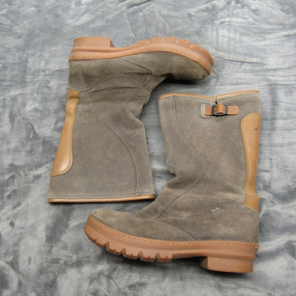 KEEN Dry Leather Boots Women 10 Tan Waterproof Suede Waxed Willamette Midcalf - Image 3 of 4