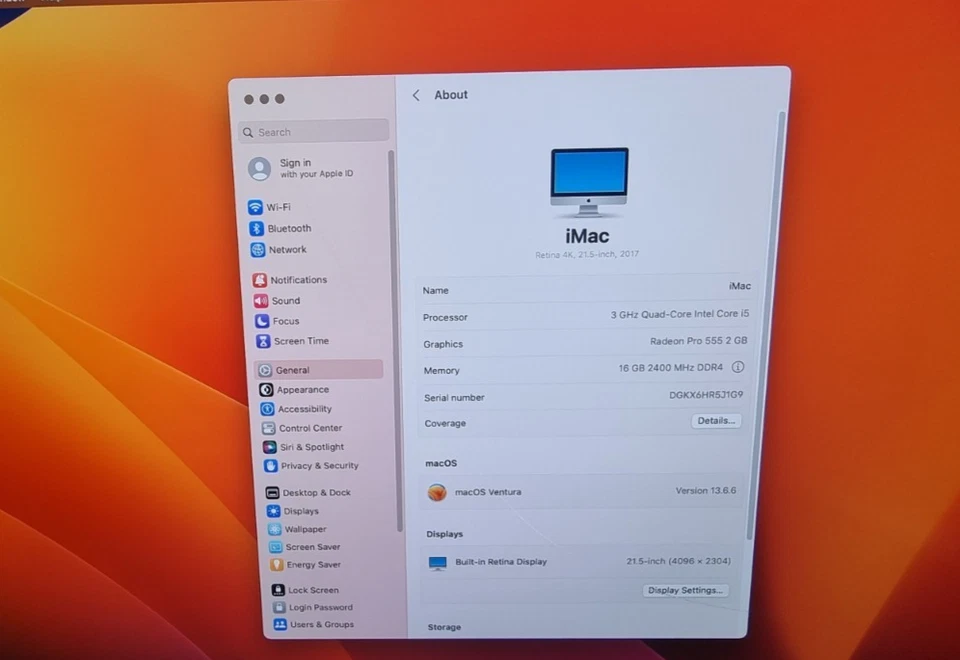 iMAC 21.5" 2017 4K A1418 16GB 512GB i5 3.00GHZ 2GB RADEON PRO 555 iMac18,2 #L11 - Imagen 4 de 4