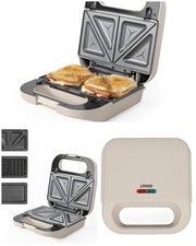 GRILL + GAUFRIER + CROQUE 750 W – 3 sets de plaques interchangeables