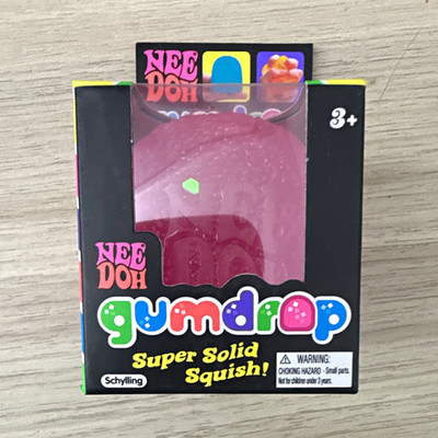 NeeDoh Gumdrop Super Solid Squish Squeeze Toy, Pink, Ages 3+