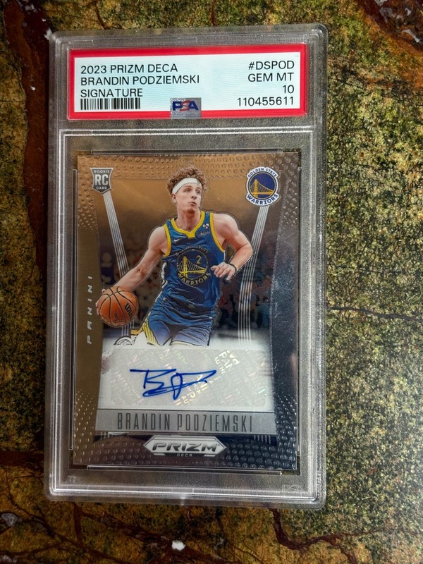 2023-24 Prizm Deca Signature Brandin Podziemski #DS-POD Auto RC PSA 10