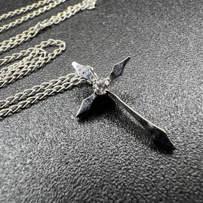 Sterling Silver 925 Necklace ~ Marvel ~ Holy Cross VTG 1mm Curb Chain ~ 18  1.8g