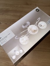 Dunelm 3 Glass Ceiling Light Chrome Silver G9 Bulbs Brand New In Box RRP:£42