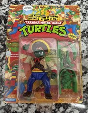 VERY RARE. TMNT Bandito Bashin' Mike (Green Tooth) MOC 1992 Playmates. UNPUNCHED