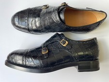 GUCCI Genuine Alligator Double Monk Strap Loafer Goodyear UK 11.5, US 12 $6800