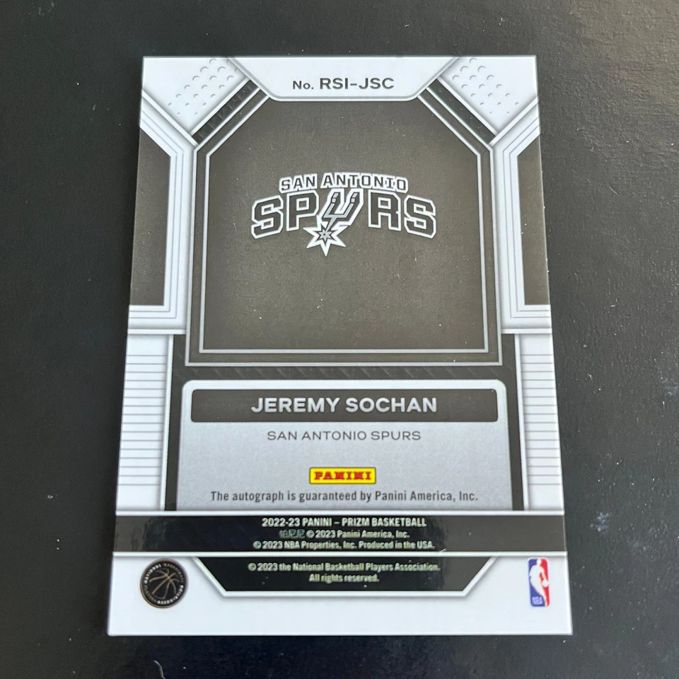 2022-23 Panini Prizm Rookie Signatures #RSI-JSC Jeremy Sochan San Antonio Spurs - Image 2 of 2