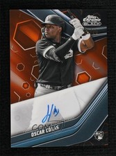 2023 Topps Chrome Black Orange Refractor 5/25 Oscar Colas Cólas Auto 0o3x