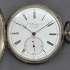 Antique J.G. Bradley Liverpool England Pocket Watch w Silver American Eagle Case