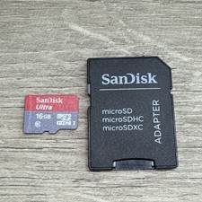 Genuine SanDisk 16GB Ultra Micro SD HC XC Class 10 Memory Card Adapter San Disk
