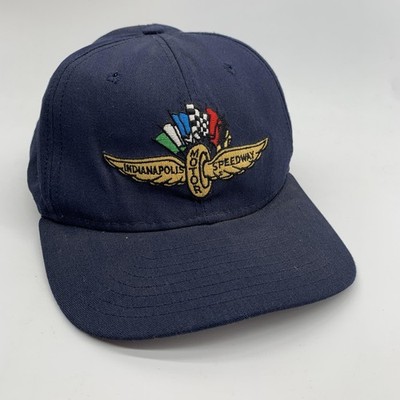 Vintage Indianapolis Motor Speedway Hat Cap Snap Back One Size Mens Blue DeLong